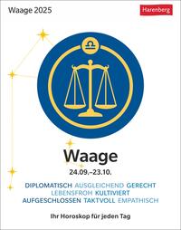 Vorderes Coverbild Waage Sternzeichenkalender 2025 - Tagesabreißkalender - Ihr Horoskop für jeden Tag
