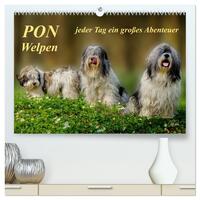 Vorderes Coverbild PON - Welpen, jeder Tag ein großes Abenteuer (hochwertiger Premium Wandkalender 2025 DIN A2 quer), Kunstdruck in Hochglanz