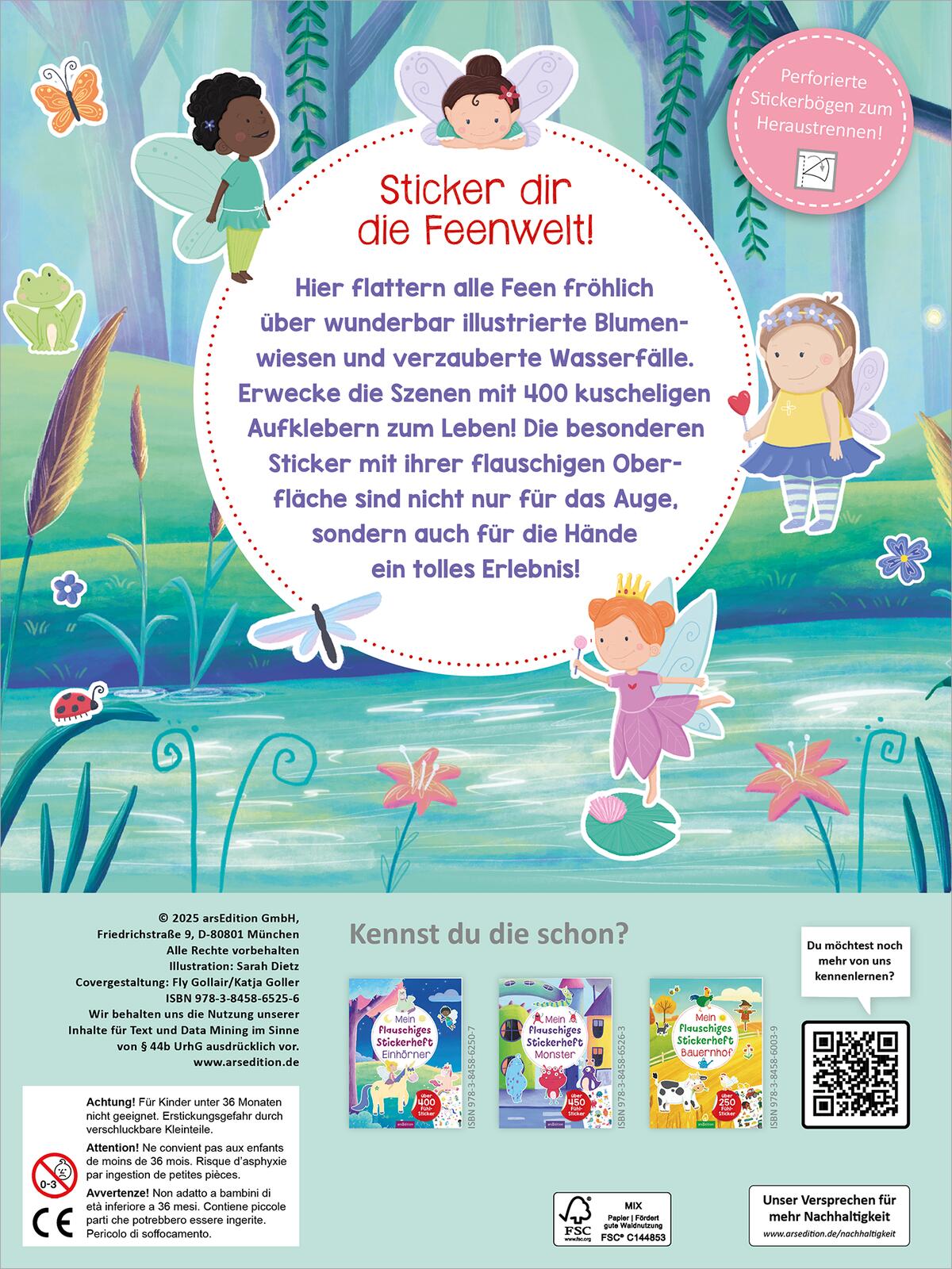 Rückseitencover Mein flauschiges Stickerheft – Feen