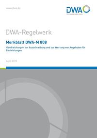 Vorderes Coverbild Merkblatt DWA-M 808 Handreichungen zur Ausschreibung und zur Wertung von Angeboten für Bauleistungen