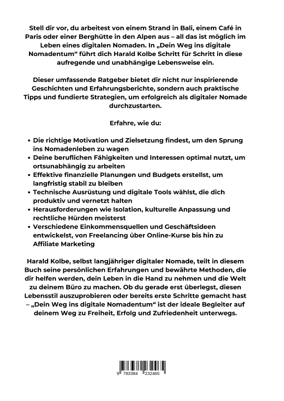 Rückseitencover Dein Weg ins digitale Nomadentum