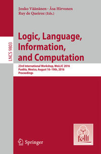 Vorderes Coverbild Logic, Language, Information, and Computation
