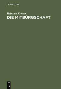 Vorderes Coverbild Die Mitbürgschaft