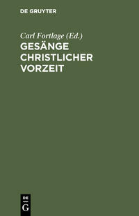 Vorderes Coverbild Gesänge christlicher Vorzeit