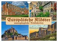 Vorderes Coverbild Europäische Klöster - unvergängliche Schönheiten (Wandkalender 2025 DIN A4 quer), CALVENDO Monatskalender