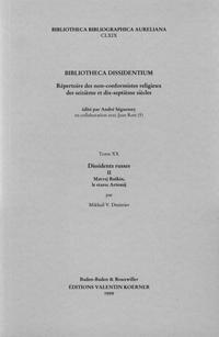 Vorderes Coverbild Bibliotheca Dissidentium XIX & XX