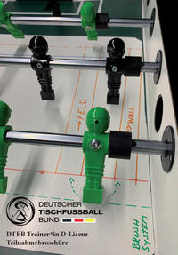 Vorderes Coverbild Teilnahmebroschüre zur Trainer*innenausbildung der DTFB D-Lizenz