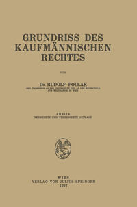 Vorderes Coverbild Grundriss des Kaufmännischen Rechtes