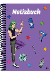 Vorderes Coverbild A 5 Notizbuch Manga Quinn, lila, blanko