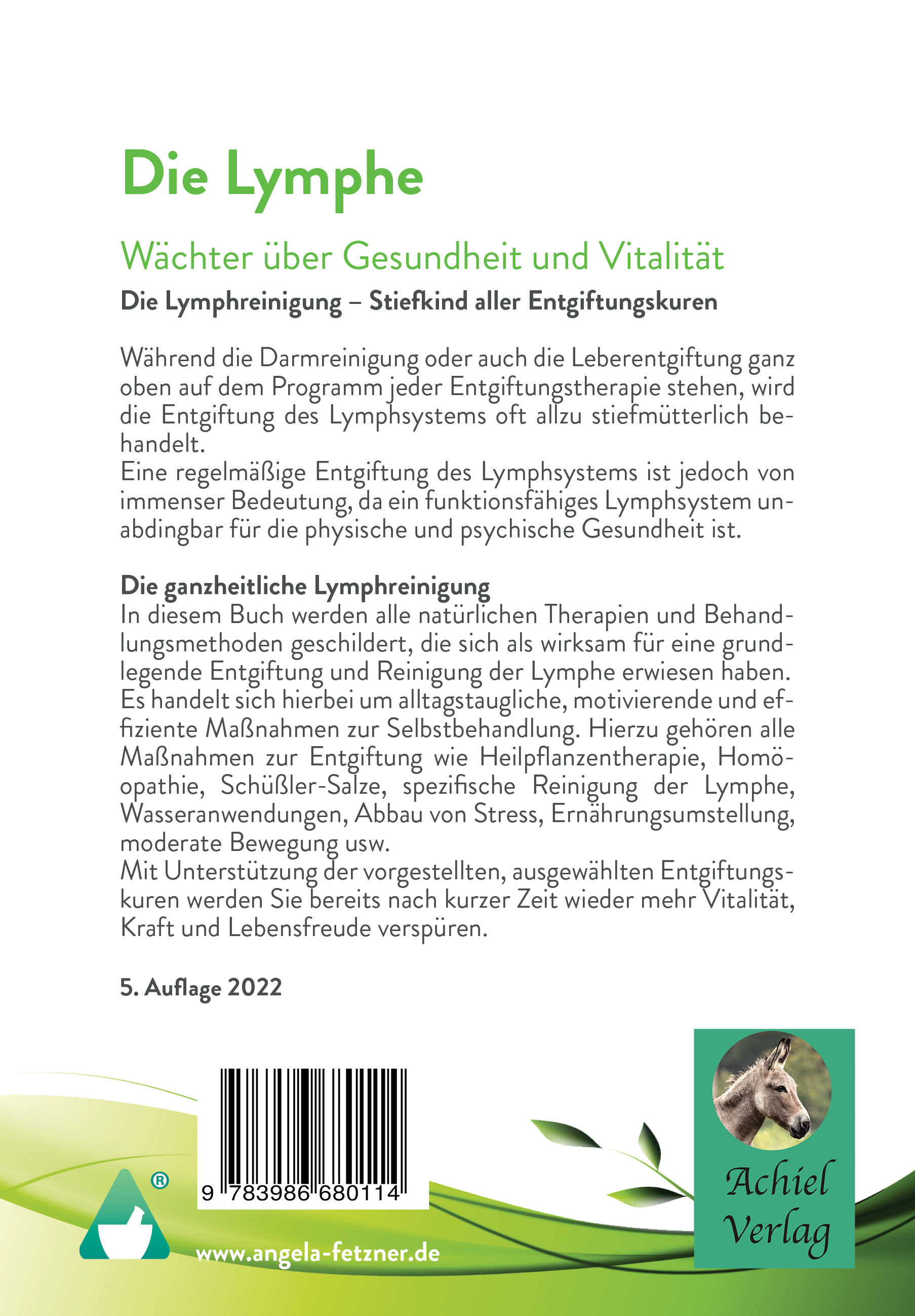 Rückseitencover Die Lymphe