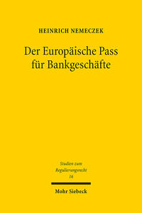 Vorderes Coverbild Der Europäische Pass für Bankgeschäfte