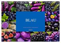 Vorderes Coverbild BLAU - Gemüse und Obst - Farbexplosion (Wandkalender 2025 DIN A4 quer), CALVENDO Monatskalender