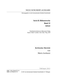 Vorderes Coverbild Neue Schubert-Ausgabe. Kritische Berichte / Bühnenwerke / Adrast
