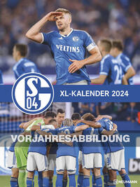 Vorderes Coverbild N NEUMANNVERLAGE - FC Schalke 04 2025 Posterkalender, 45x48cm, Fußball-Kalender mit Motiven der Stars, Fan-Kalender mit Fußball-Highlights, Spiralbindung und internationales Kalendarium