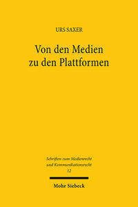 Vorderes Coverbild Von den Medien zu den Plattformen