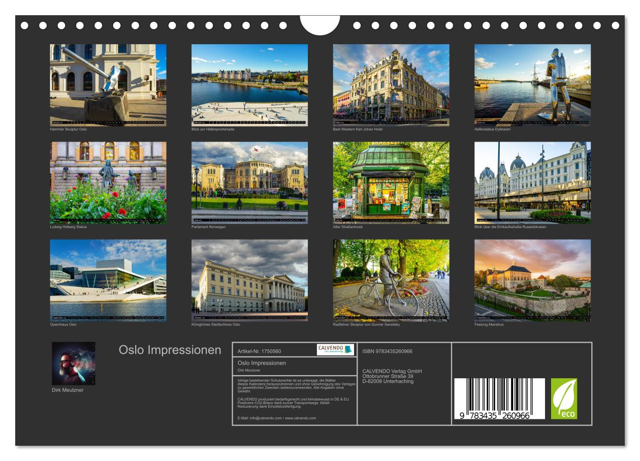 Beispielinhalt (Bild) Oslo Impressionen (Wandkalender 2025 DIN A4 quer), CALVENDO Monatskalender