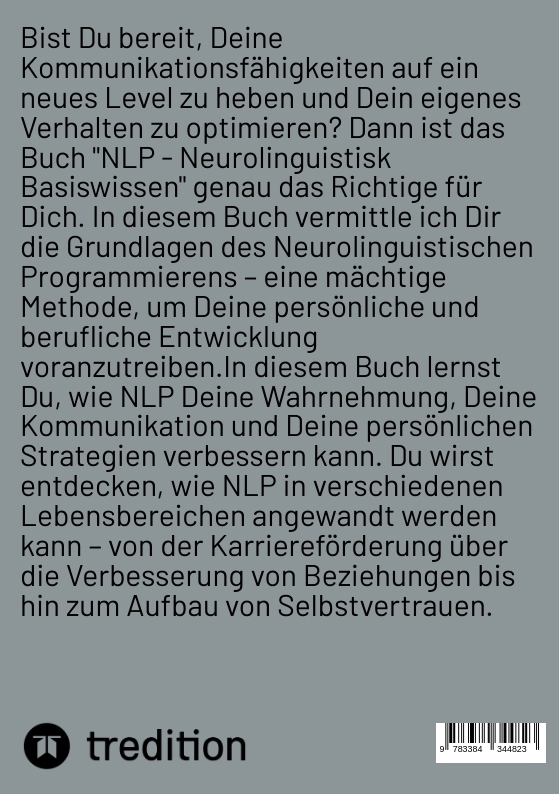 Rückseitencover NLP - Neurolinguistik - Basiswissen