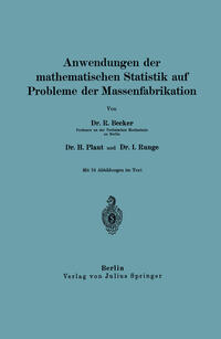 Vorderes Coverbild Anwendungen der mathematischen Statistik auf Probleme der Massenfabrikation