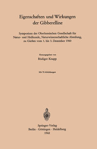 Vorderes Coverbild Eigenschaften und Wirkungen der Gibberelline