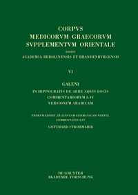 Vorderes Coverbild Galeni In Hippocratis Epidemiarum librum VI commentariorum I–VIII versio Arabica