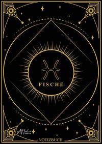 Vorderes Coverbild Edles Notizbuch Sternzeichen Fische | Designed by Alfred Herler