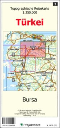 Vorderes Coverbild Bursa - Topographische Reisekarte 1:250.000 Türkei (Blatt 2)