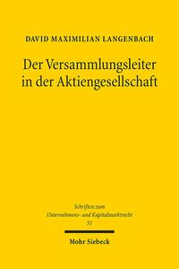 Vorderes Coverbild Der Versammlungsleiter in der Aktiengesellschaft