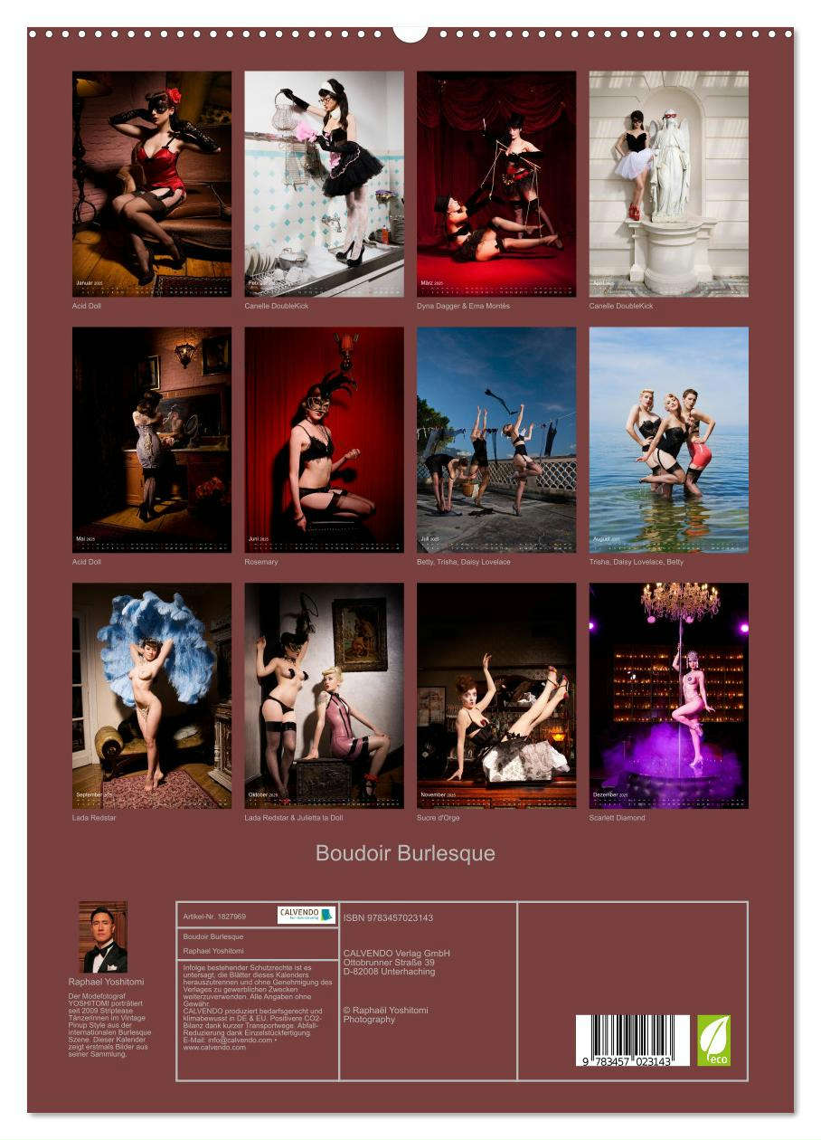 Beispielinhalt (Bild) Boudoir Burlesque (hochwertiger Premium Wandkalender 2025 DIN A2 hoch), Kunstdruck in Hochglanz