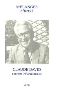 Vorderes Coverbild Mélanges offerts à Claude David pour son 70e anniversaire