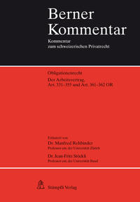 Vorderes Coverbild Der Arbeitsvertrag, Art. 331-355 und Art. 361-362 OR
