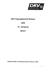 Vorderes Coverbild DKV Tagungsbericht / Deutsche Kälte-Klima Tagung 2000 - Bremen