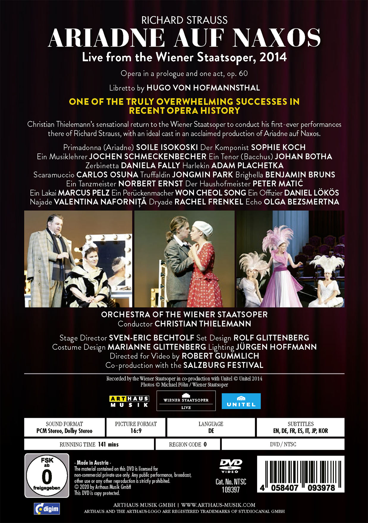 Rückseitencover Ariadne auf Naxos