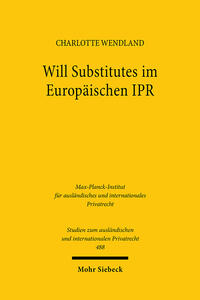 Vorderes Coverbild Will Substitutes im Europäischen IPR