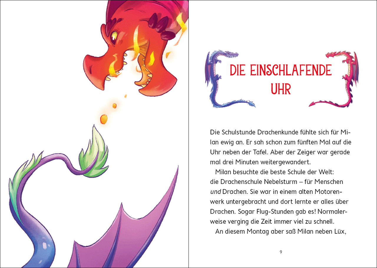 Beispielinhalt (Bild) Drachenschule Nebelsturm (Band 2) - Der verschwundene Feuerdrache