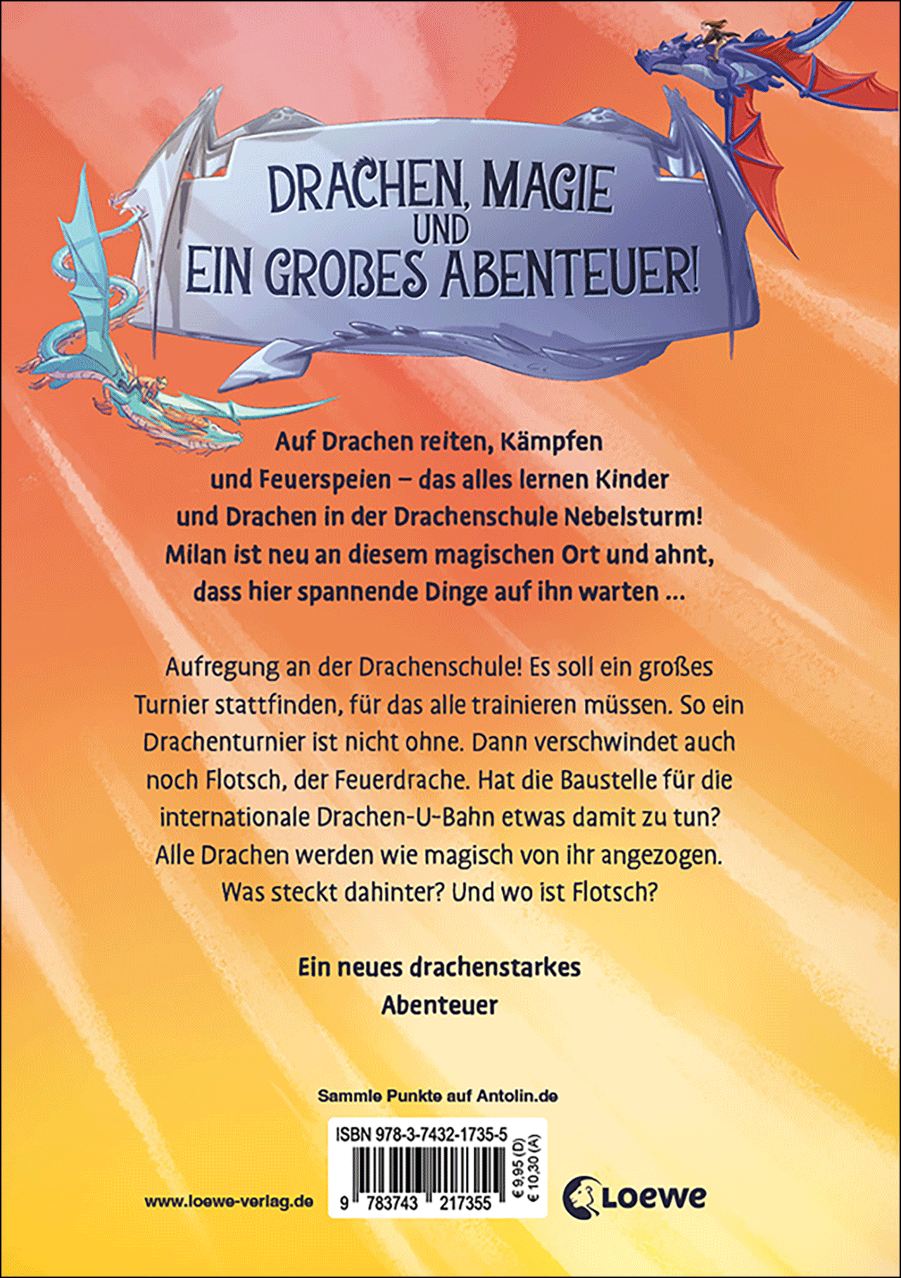 Rückseitencover Drachenschule Nebelsturm (Band 2) - Der verschwundene Feuerdrache