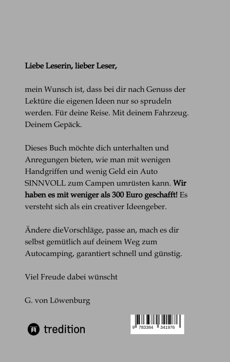 Rückseitencover AUTOCAMPING - SCHNELL und GÜNSTIG