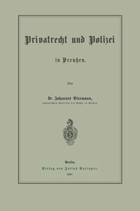Vorderes Coverbild Privatrecht und Polizei in Preußen