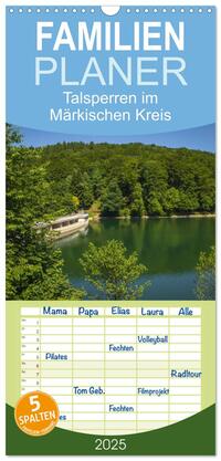 Vorderes Coverbild Familienplaner 2025 - Talsperren im Märkischen Kreis mit 5 Spalten (Wandkalender, 21 x 45 cm) CALVENDO