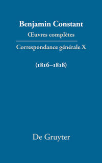 Vorderes Coverbild Correspondance générale 1816–1818