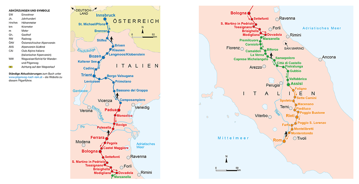 Beispielinhalt (Bild) Der Pilgerweg nach Rom