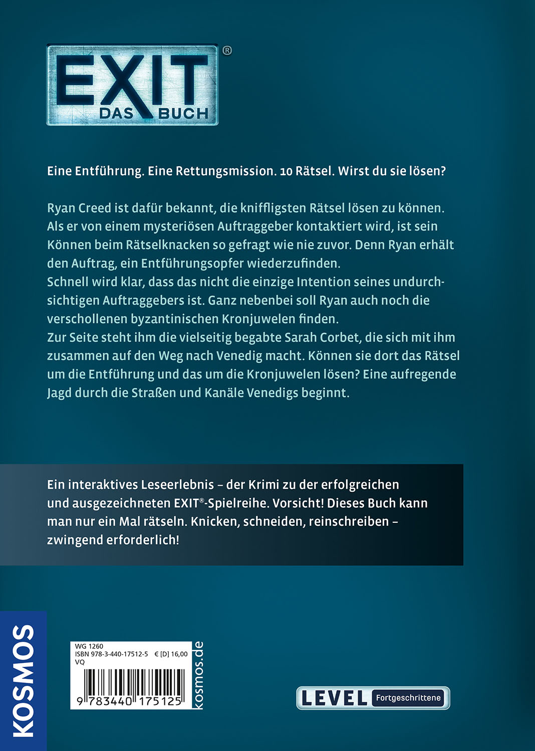 Rückseitencover EXIT® - Das Buch: Der Löwe von San Marco