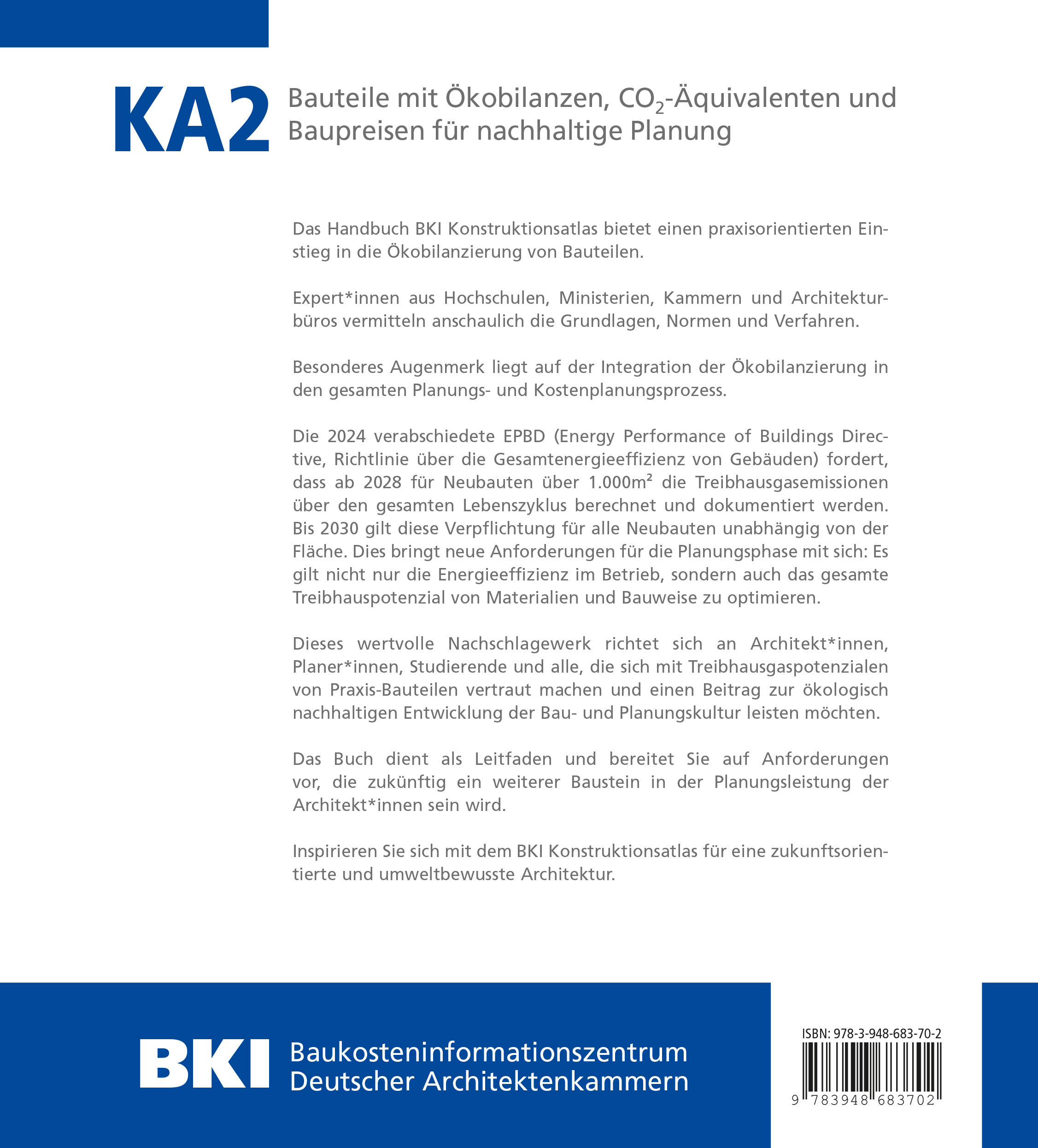 Rückseitencover BKI Konstruktionsatlas - Band KA2