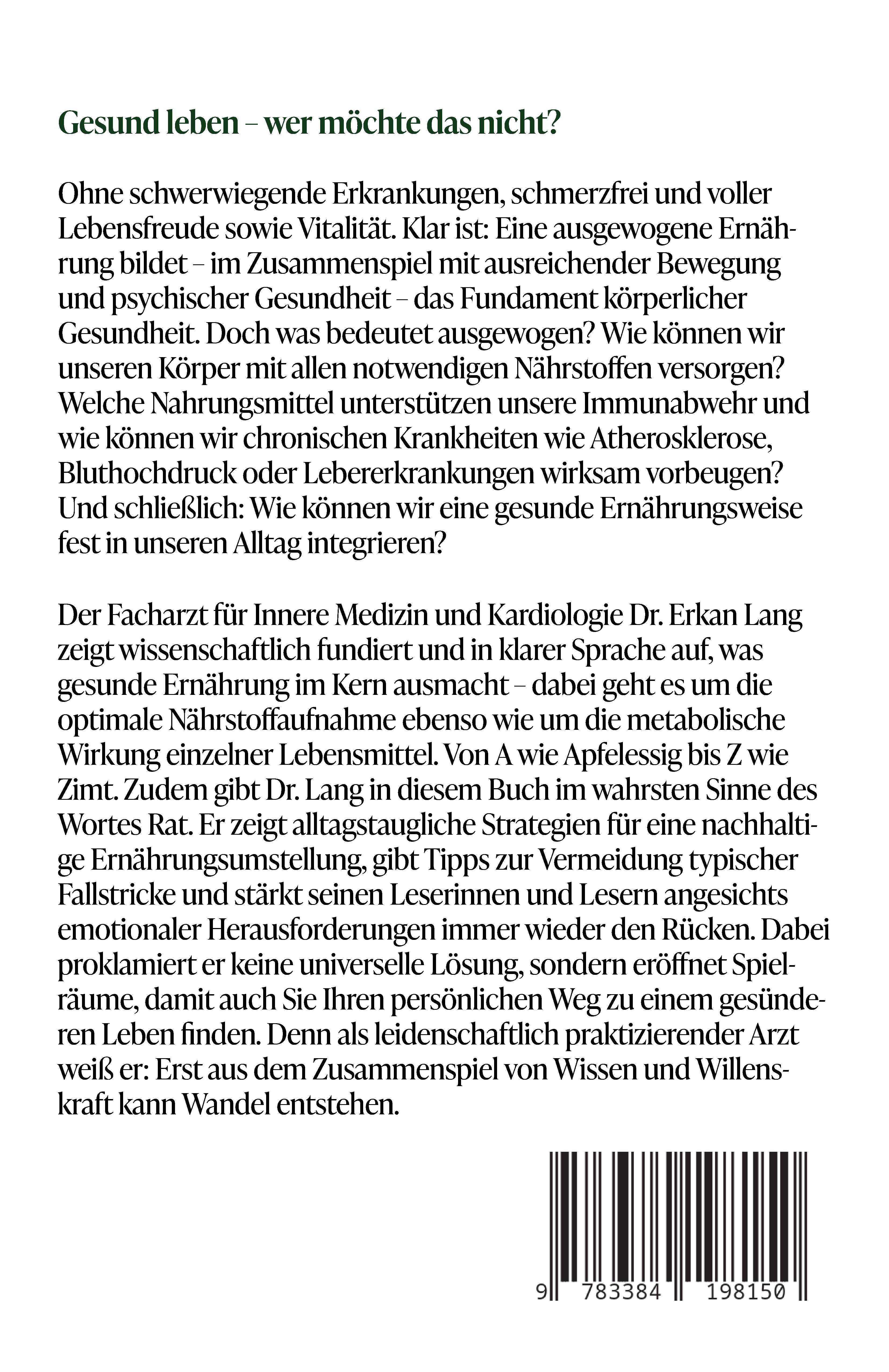 Rückseitencover Iss gesund - Lebe lang