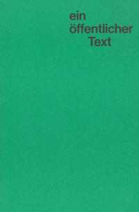 Vorderes Coverbild Arne Schmitt. ein öffentlicher text