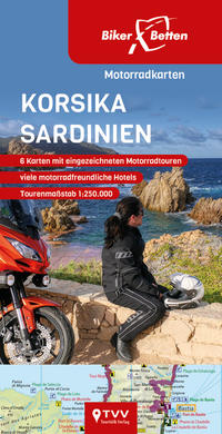 Vorderes Coverbild Motorradkarten Set Korsika Sardinien