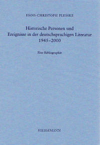 Vorderes Coverbild Historische Personen und Ereignisse in der deutschsprachigen Literatur 1945–2000