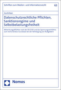 Vorderes Coverbild Datenschutzrechtliche Pflichten, Sanktionsregime und Selbstbelastungsfreiheit