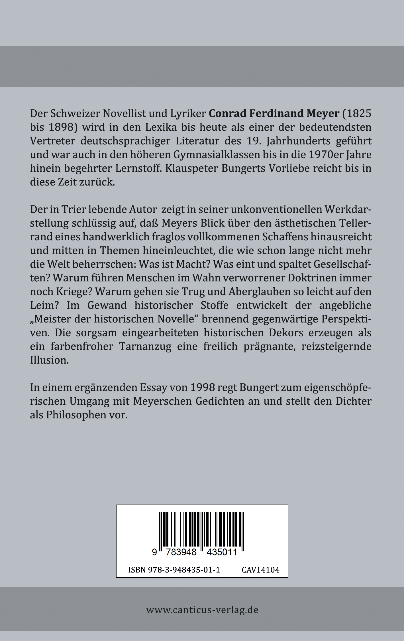 Rückseitencover Conrad Ferdinand Meyer