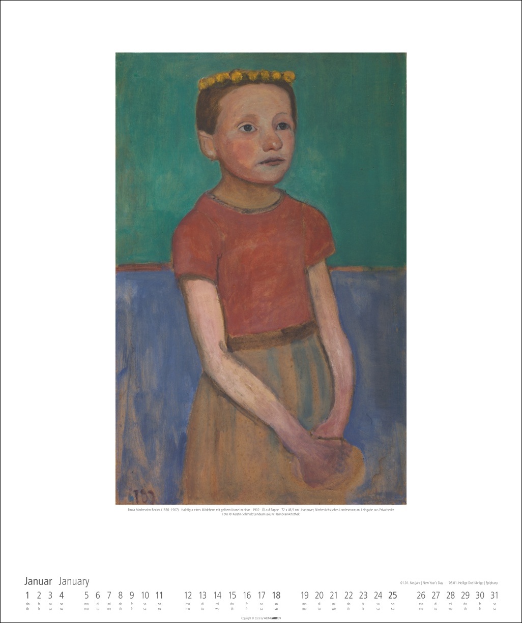 Beispielinhalt (Bild) Paula Modersohn-Becker Kalender 2026