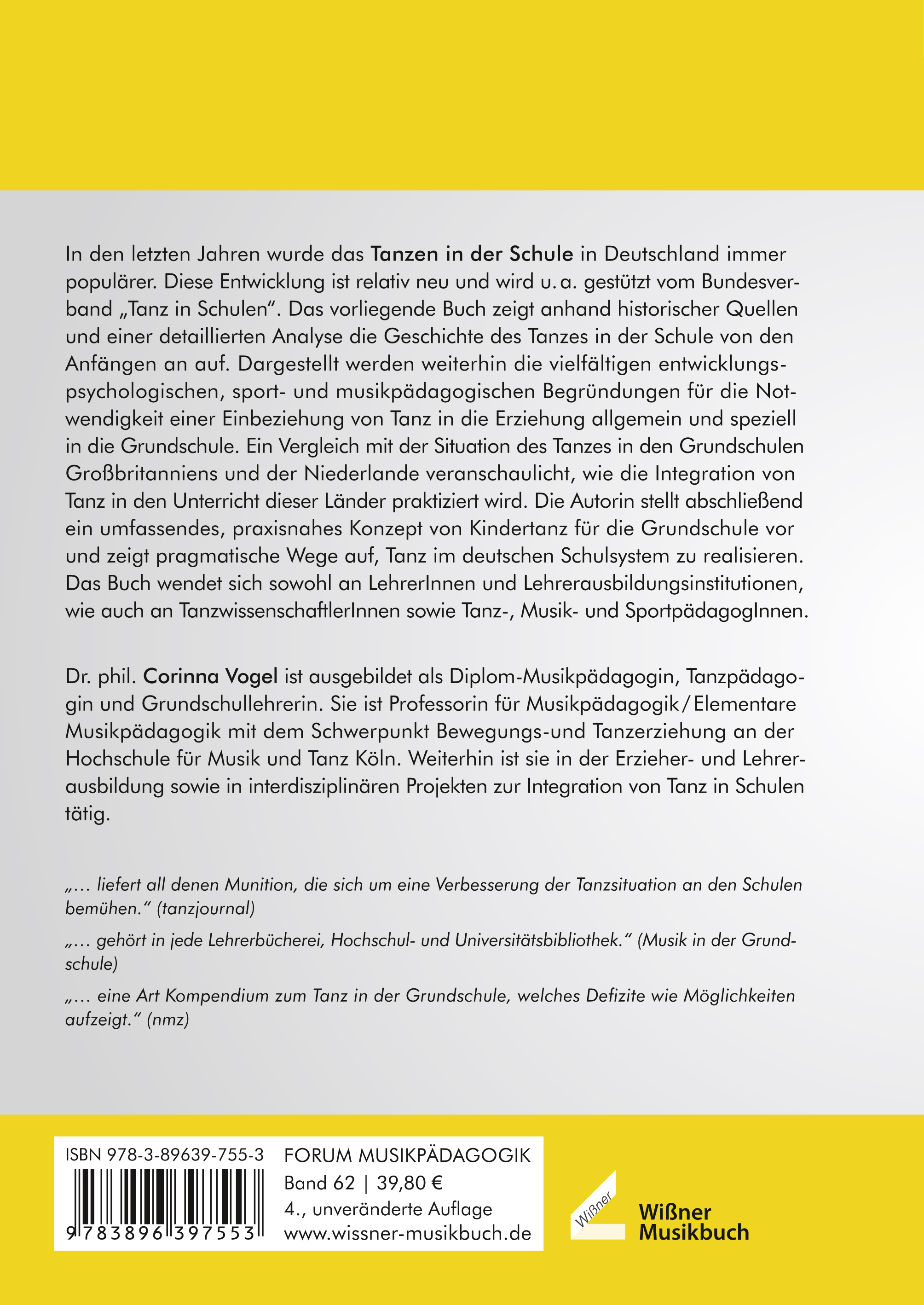 Rückseitencover Tanz in der Grundschule